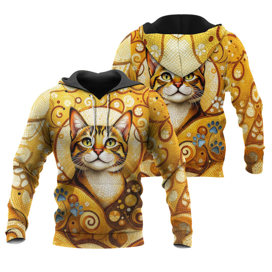 Custom Cat Mosaic Art Hoodie – Personalized Pet Photo Hoodie, Custom Pet Portrait Sweater, Gift for Cat Lovers, Custom Cat Clothing Style 2