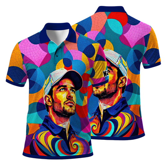 Personalized Mosaic Portrait Polo — Custom Face Mosaic Art Style Shirt Style 17