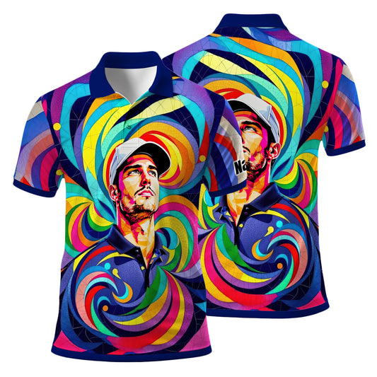 Personalized Mosaic Portrait Polo — Custom Face Mosaic Art Style Shirt Style 11