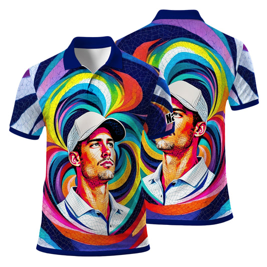 Personalized Mosaic Portrait Polo — Custom Face Mosaic Art Style Shirt Style 7