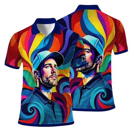 Personalized Mosaic Portrait Polo — Custom Face Mosaic Art Style Shirt Style 5