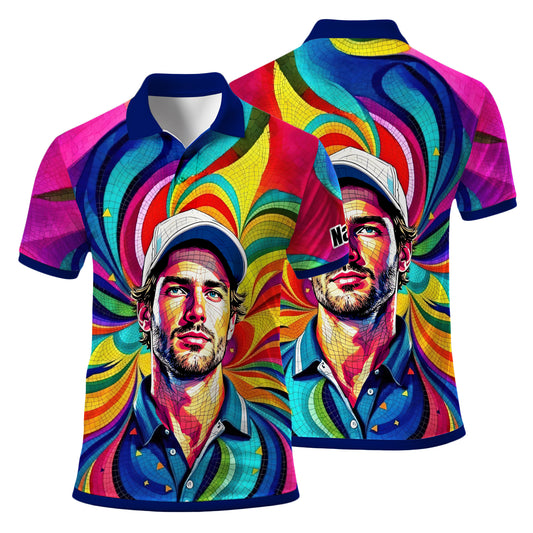 Personalized Mosaic Portrait Polo — Custom Face Mosaic Art Style Shirt Style 8