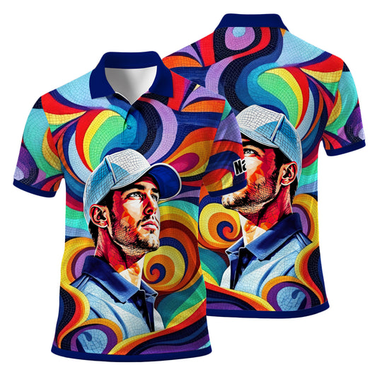 Personalized Mosaic Portrait Polo — Custom Face Mosaic Art Style Shirt Style 9