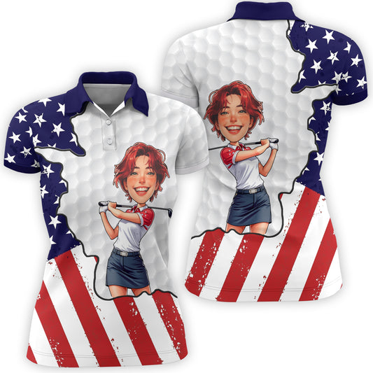Personalized Face Polo for Women, Custom Women’s Golf Polo Shirt – The Ultimate Personalized Gift for Mother's Day & Father's Day 2025 Style 2