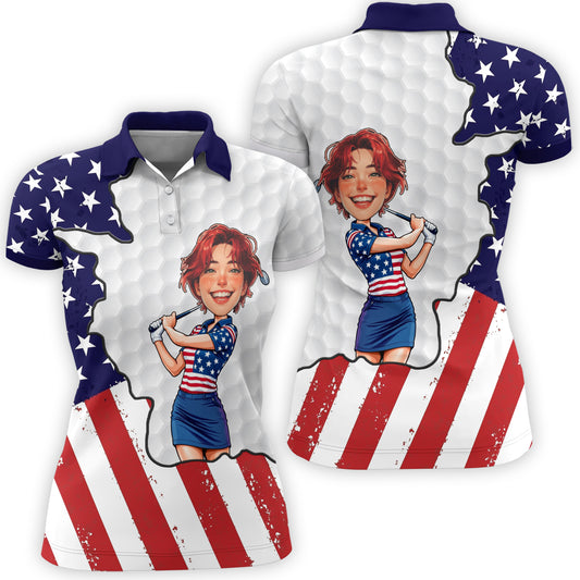 Personalized Face Polo for Women, Custom Women’s Golf Polo Shirt – The Ultimate Personalized Gift for Mother's Day & Father's Day 2025 Style 1