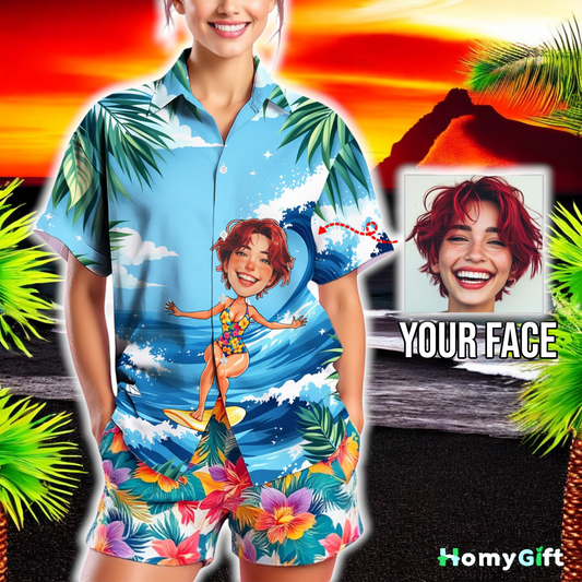 Custom Face Hawaiian Shirt, Personalized Gift for Mother's Day, Father's Day 2025, Fun Custom Gifts for Mom, Dad, Grandparents, Step Parents