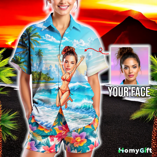 Custom Face Hawaiian Shirt, Personalized Gift for Mother's Day, Father's Day 2025, Fun Custom Gifts for Mom, Dad, Grandparents, Step Parents