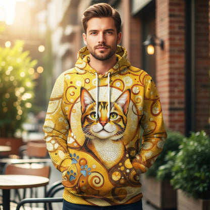 Custom Cat Mosaic Art Hoodie – Personalized Pet Photo Hoodie, Custom Pet Portrait Sweater, Gift for Cat Lovers, Custom Cat Clothing Style 2