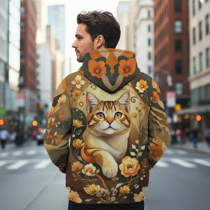 Custom Cat Mosaic Art Hoodie – Personalized Pet Photo Hoodie, Custom Pet Portrait Sweater, Gift for Cat Lovers, Custom Cat Clothing Style 1