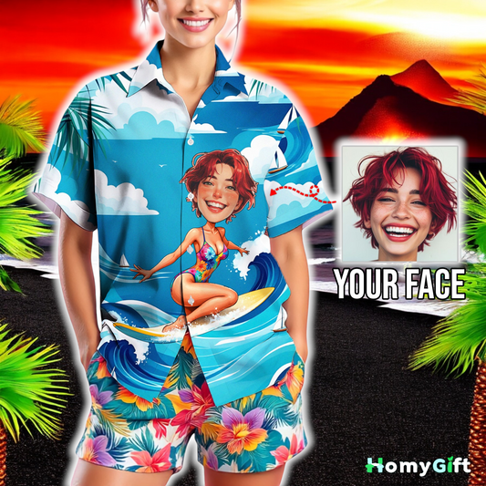 Custom Face Hawaiian Shirt, Personalized Gift for Mother's Day, Father's Day 2025, Fun Custom Gifts for Mom, Dad, Grandparents, Step Parents