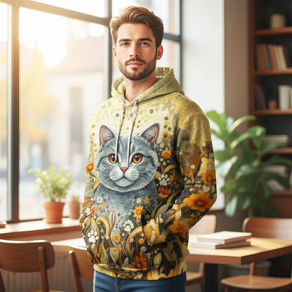 Custom Cat Mosaic Art Hoodie – Personalized Pet Photo Hoodie, Custom Pet Portrait Sweater, Gift for Cat Lovers, Custom Cat Clothing Style 5