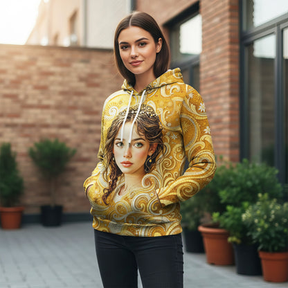 Women’s Custom Face Mosaic Art Hoodie – Personalized Portrait Hoodie from Photo, Artistic Mosaic Style Custom Hoodie Gift for Her Style 2