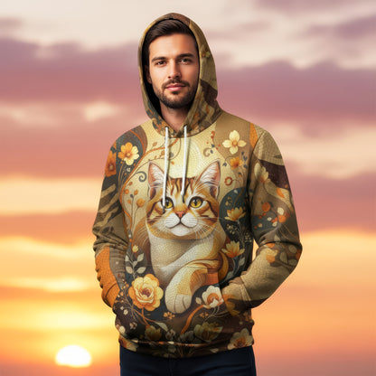 Custom Cat Mosaic Art Hoodie – Personalized Pet Photo Hoodie, Custom Pet Portrait Sweater, Gift for Cat Lovers, Custom Cat Clothing Style 1