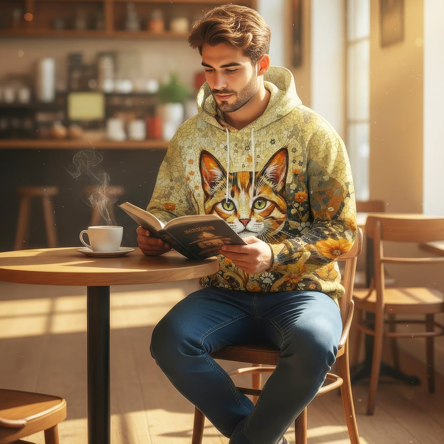 Custom Cat Mosaic Art Hoodie – Personalized Pet Photo Hoodie, Custom Pet Portrait Sweater, Gift for Cat Lovers, Custom Cat Clothing Style 3