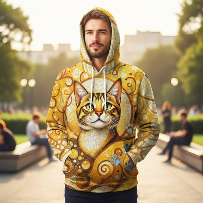 Custom Cat Mosaic Art Hoodie – Personalized Pet Photo Hoodie, Custom Pet Portrait Sweater, Gift for Cat Lovers, Custom Cat Clothing Style 2