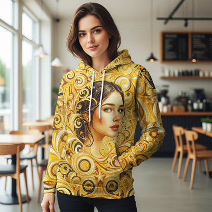 Women’s Custom Face Mosaic Art Hoodie – Personalized Portrait Hoodie from Photo, Artistic Mosaic Style Custom Hoodie Gift for Her Style 4