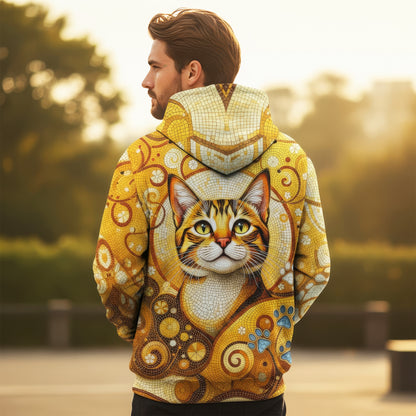 Custom Cat Mosaic Art Hoodie – Personalized Pet Photo Hoodie, Custom Pet Portrait Sweater, Gift for Cat Lovers, Custom Cat Clothing Style 2
