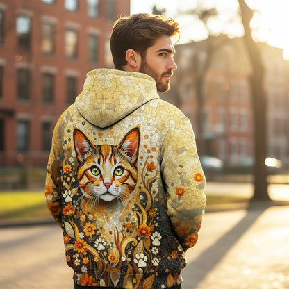 Custom Cat Mosaic Art Hoodie – Personalized Pet Photo Hoodie, Custom Pet Portrait Sweater, Gift for Cat Lovers, Custom Cat Clothing Style 3