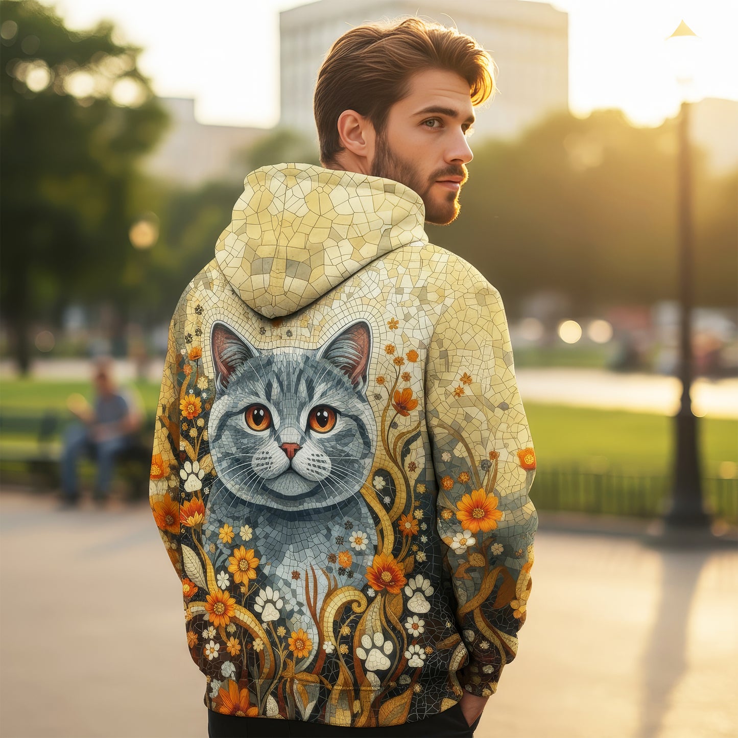 Custom Cat Mosaic Art Hoodie – Personalized Pet Photo Hoodie, Custom Pet Portrait Sweater, Gift for Cat Lovers, Custom Cat Clothing Style 5