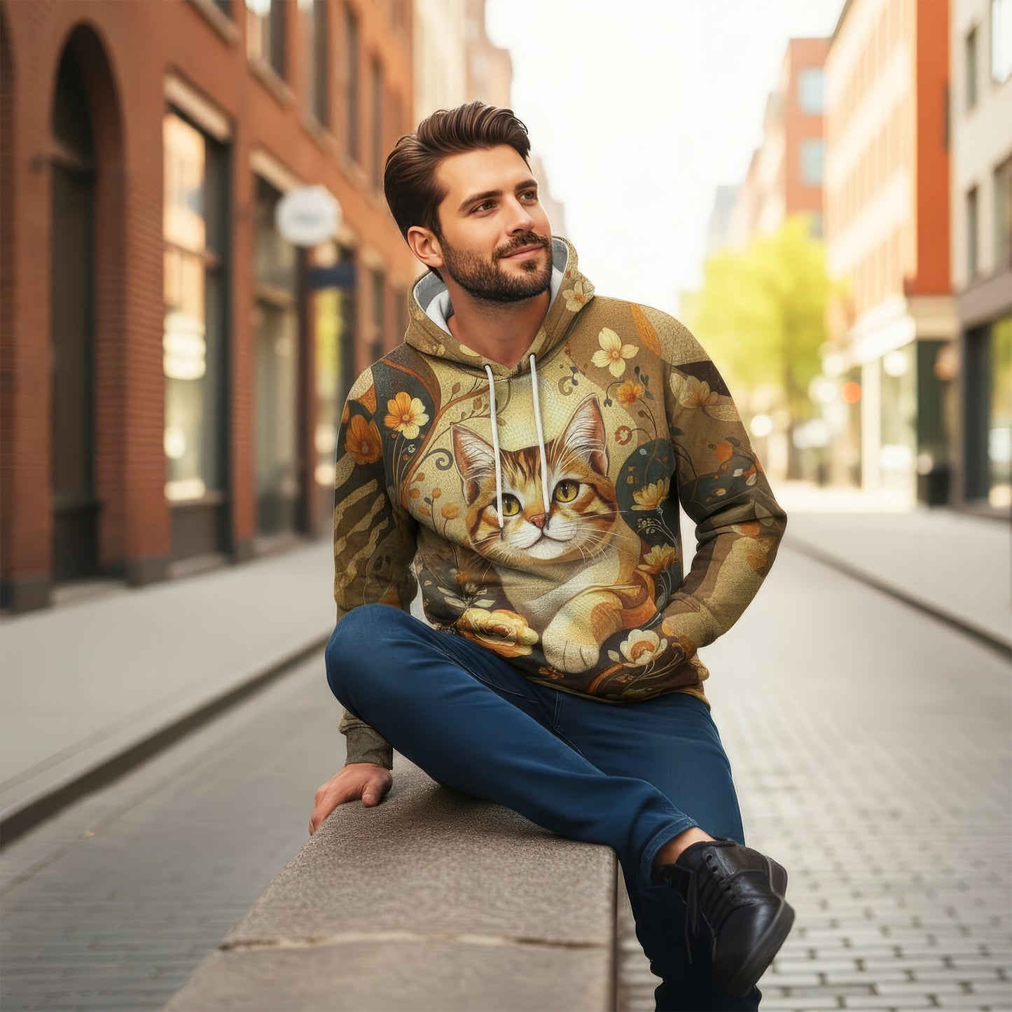 Custom Cat Mosaic Art Hoodie – Personalized Pet Photo Hoodie, Custom Pet Portrait Sweater, Gift for Cat Lovers, Custom Cat Clothing Style 1