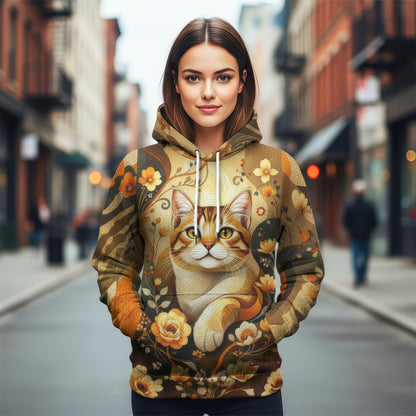 Custom Cat Mosaic Art Hoodie – Personalized Pet Photo Hoodie, Custom Pet Portrait Sweater, Gift for Cat Lovers, Custom Cat Clothing Style 1