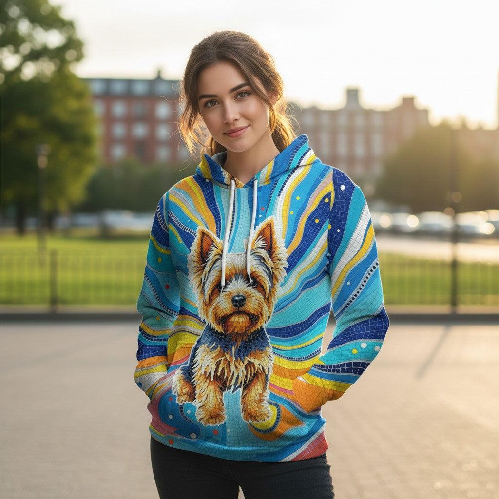 Custom Dog Mosaic Art Hoodie – Personalized Pet Portrait Hoodie from Your Photo | Unique Dog Lover Gift Style 3