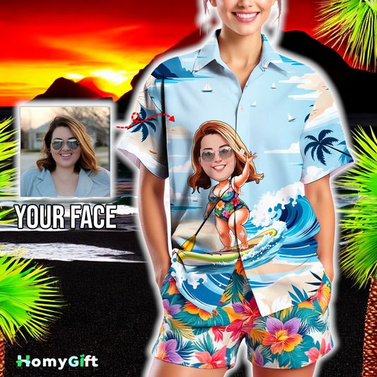 Custom Face Hawaiian Shirt, Personalized Gift for Mother's Day, Father's Day 2025, Fun Custom Gifts for Mom, Dad, Grandparents, Step Parents