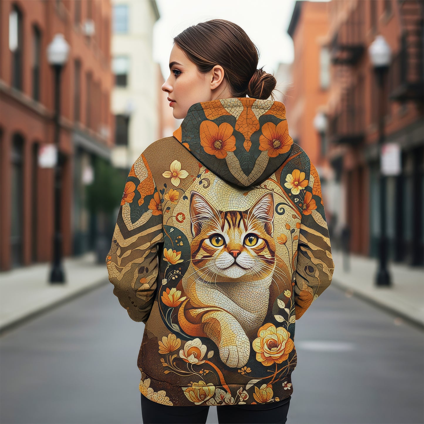 Custom Cat Mosaic Art Hoodie – Personalized Pet Photo Hoodie, Custom Pet Portrait Sweater, Gift for Cat Lovers, Custom Cat Clothing Style 1