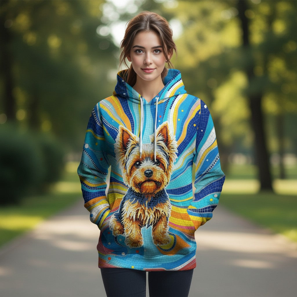 Custom Dog Mosaic Art Hoodie – Personalized Pet Portrait Hoodie from Your Photo | Unique Dog Lover Gift Style 3