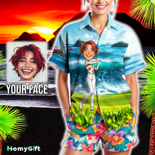 Custom Face Hawaiian Shirt, Personalized Gift for Mother's Day, Father's Day 2025, Fun Custom Gifts for Mom, Dad, Grandparents, Step Parents