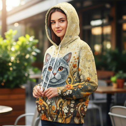 Custom Cat Mosaic Art Hoodie – Personalized Pet Photo Hoodie, Custom Pet Portrait Sweater, Gift for Cat Lovers, Custom Cat Clothing Style 5