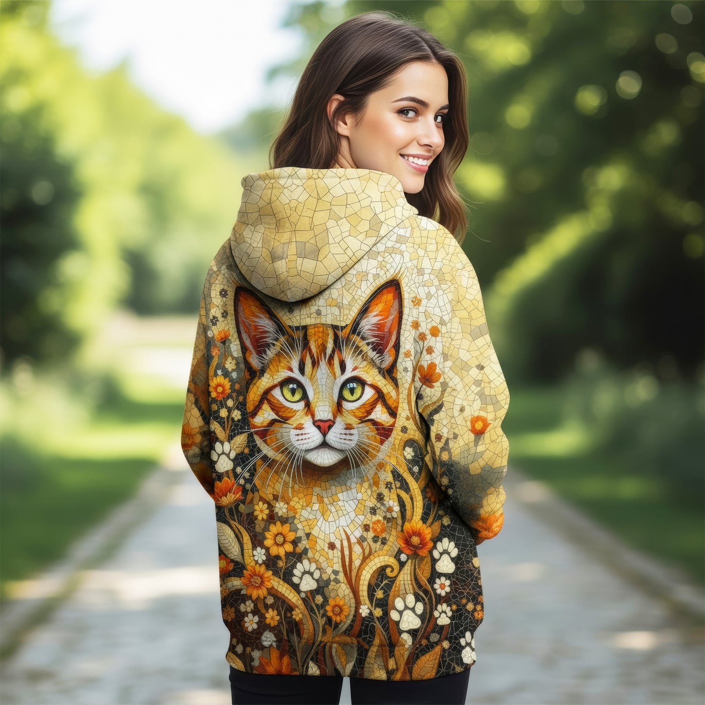 Custom Cat Mosaic Art Hoodie – Personalized Pet Photo Hoodie, Custom Pet Portrait Sweater, Gift for Cat Lovers, Custom Cat Clothing Style 3