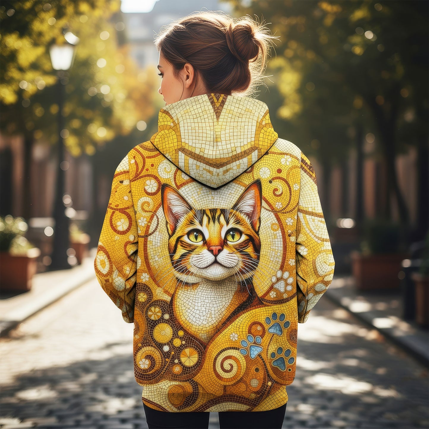 Custom Cat Mosaic Art Hoodie – Personalized Pet Photo Hoodie, Custom Pet Portrait Sweater, Gift for Cat Lovers, Custom Cat Clothing Style 2