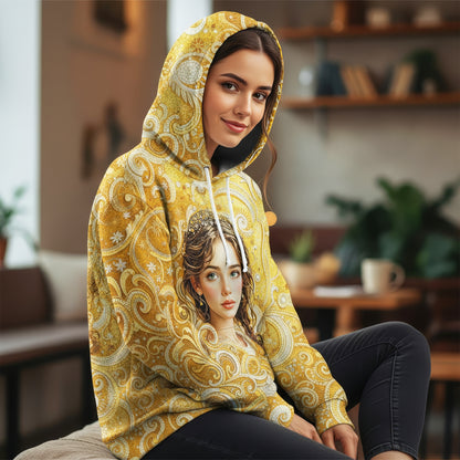 Women’s Custom Face Mosaic Art Hoodie – Personalized Portrait Hoodie from Photo, Artistic Mosaic Style Custom Hoodie Gift for Her Style 2