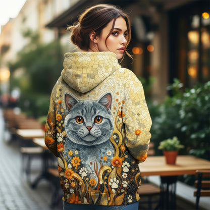 Custom Cat Mosaic Art Hoodie – Personalized Pet Photo Hoodie, Custom Pet Portrait Sweater, Gift for Cat Lovers, Custom Cat Clothing Style 5