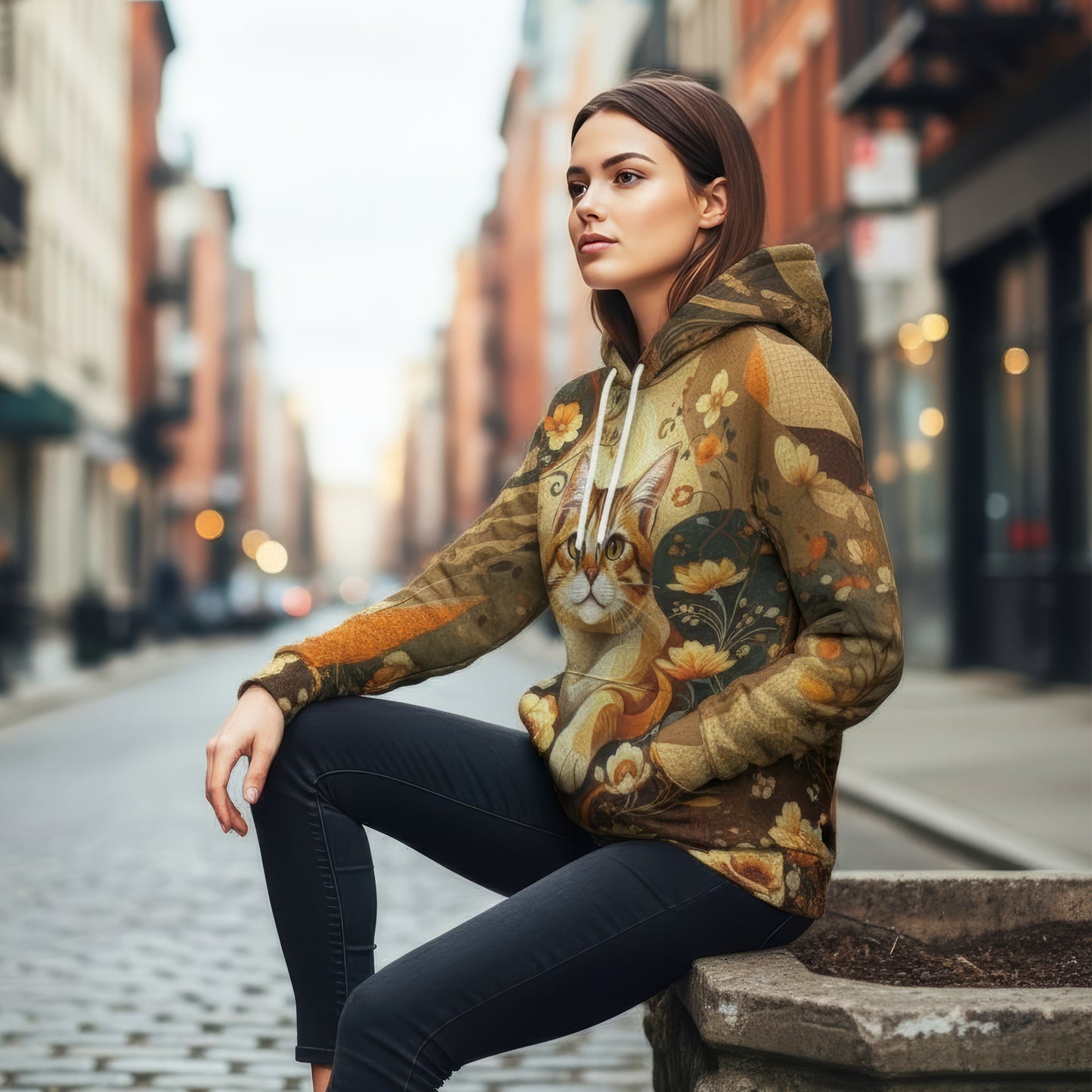 Custom Cat Mosaic Art Hoodie – Personalized Pet Photo Hoodie, Custom Pet Portrait Sweater, Gift for Cat Lovers, Custom Cat Clothing Style 1