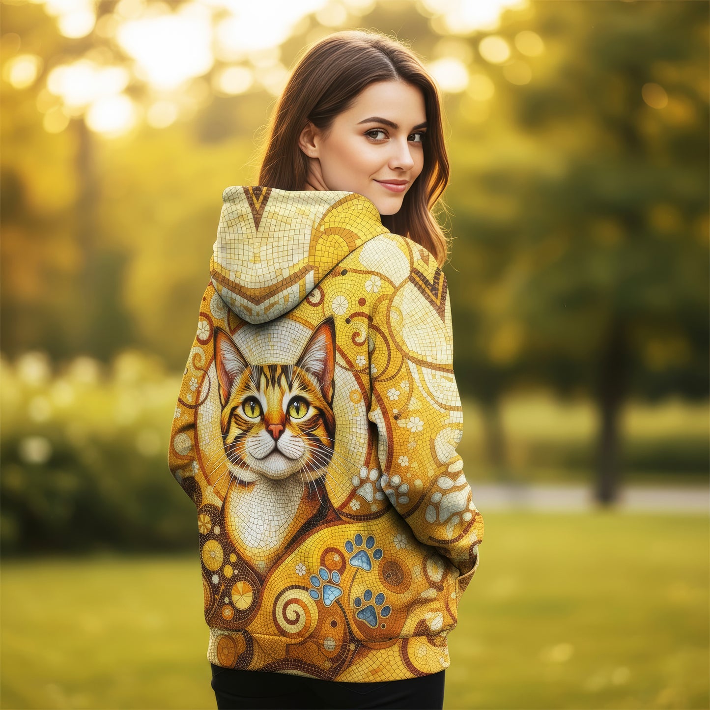 Custom Cat Mosaic Art Hoodie – Personalized Pet Photo Hoodie, Custom Pet Portrait Sweater, Gift for Cat Lovers, Custom Cat Clothing Style 2