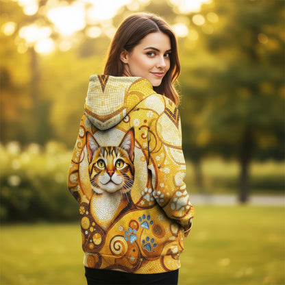 Custom Cat Mosaic Art Hoodie – Personalized Pet Photo Hoodie, Custom Pet Portrait Sweater, Gift for Cat Lovers, Custom Cat Clothing Style 2