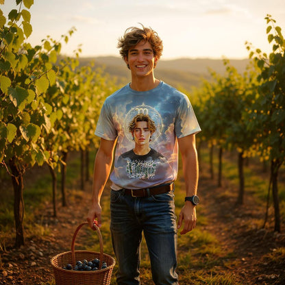 Custom Zodiac Shirt - Surreal Cosmic Art Tee with Your Face | Leo | Personalized Horoscope Gift