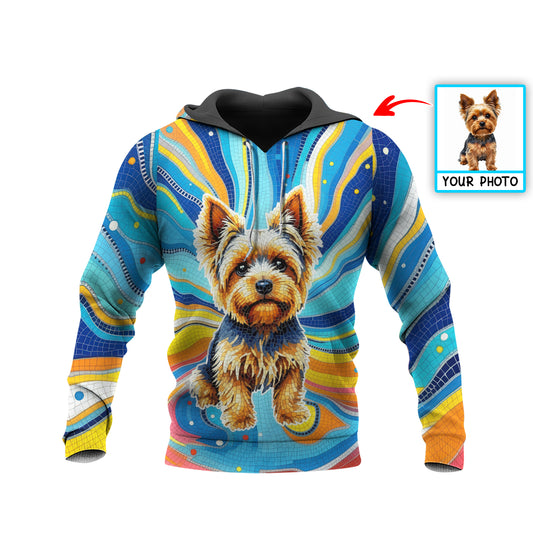 Custom Dog Mosaic Art Hoodie – Personalized Pet Portrait Hoodie from Your Photo | Unique Dog Lover Gift Style 3
