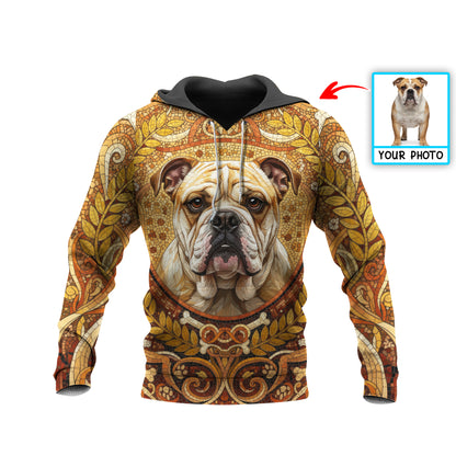 Custom Dog Mosaic Art Hoodie – Personalized Pet Portrait Hoodie from Your Photo | Unique Dog Lover Gift Style 1