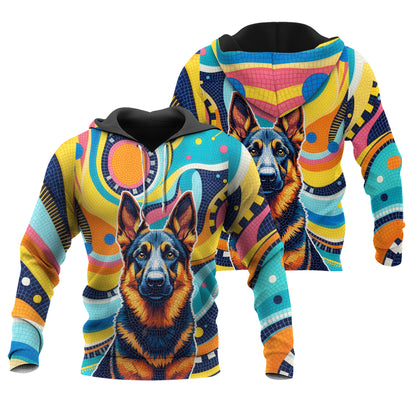 Custom Dog Mosaic Art Hoodie – Personalized Pet Portrait Hoodie from Your Photo | Unique Dog Lover Gift Style 2