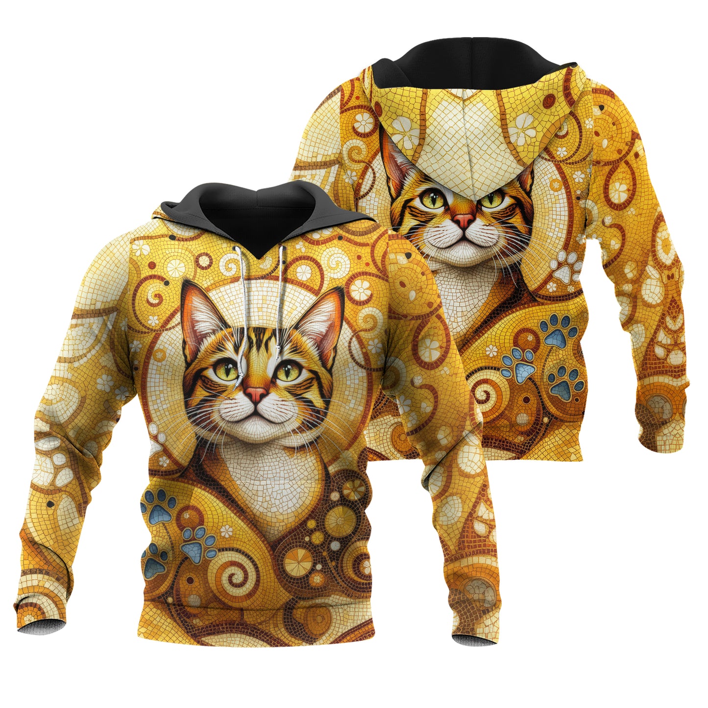 Custom Cat Mosaic Art Hoodie – Personalized Pet Photo Hoodie, Custom Pet Portrait Sweater, Gift for Cat Lovers, Custom Cat Clothing Style 2