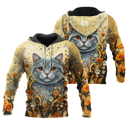 Custom Cat Mosaic Art Hoodie – Personalized Pet Photo Hoodie, Custom Pet Portrait Sweater, Gift for Cat Lovers, Custom Cat Clothing Style 5