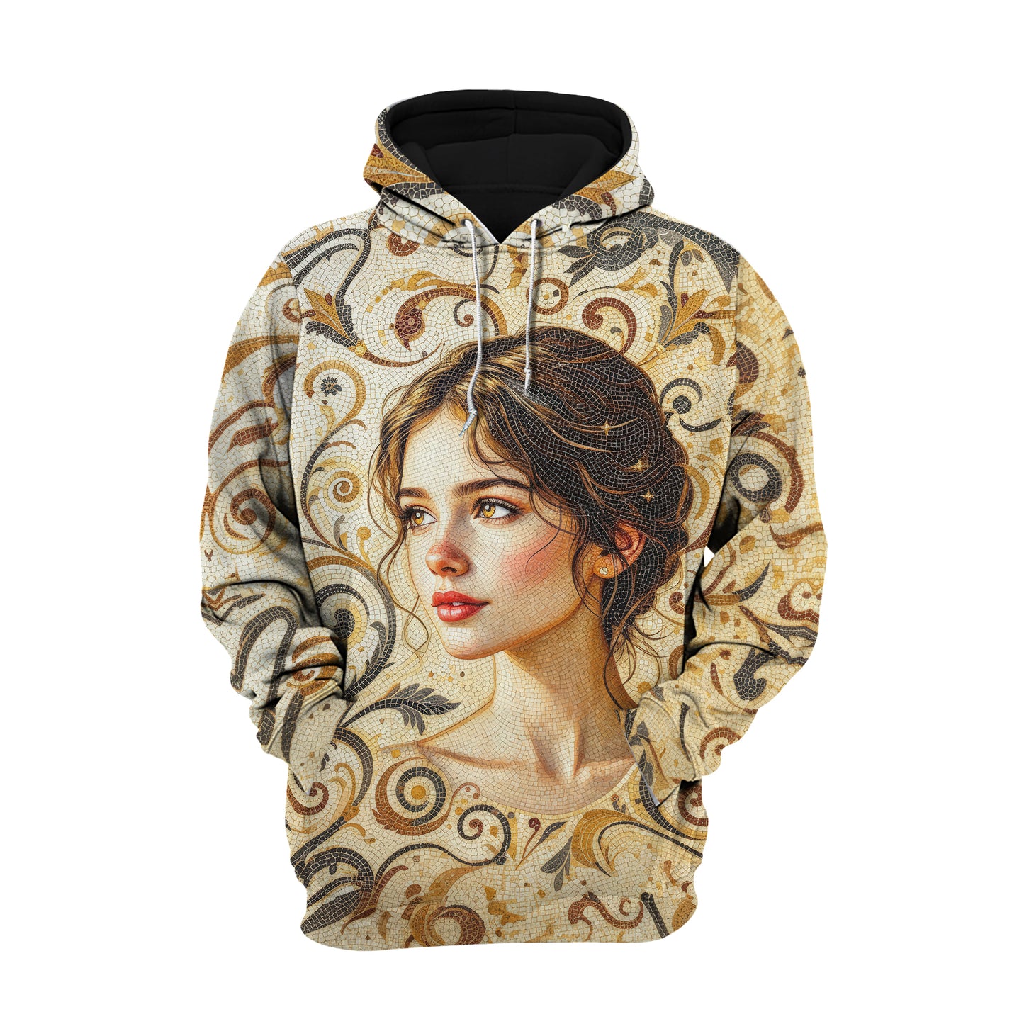 Women’s Custom Face Mosaic Art Hoodie – Personalized Portrait Hoodie from Photo, Artistic Mosaic Style Custom Hoodie Gift for Her Style 1