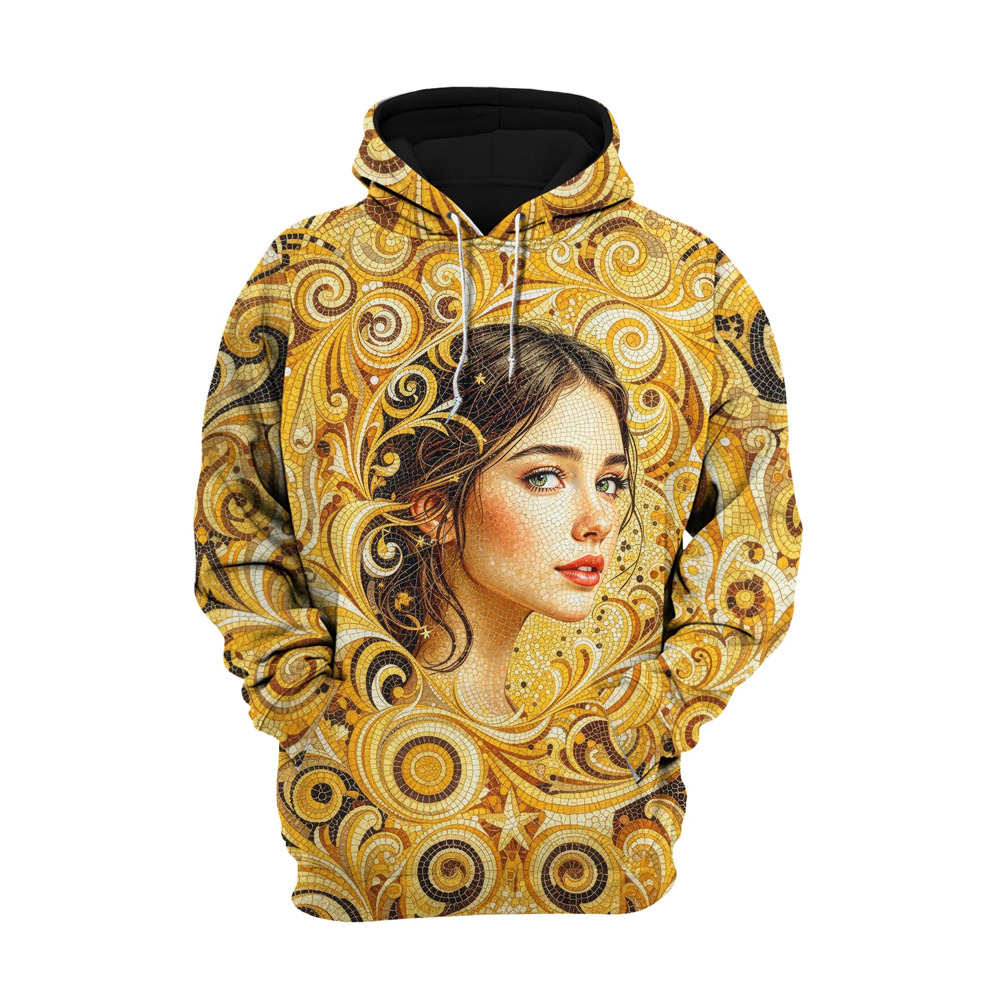 Women’s Custom Face Mosaic Art Hoodie – Personalized Portrait Hoodie from Photo, Artistic Mosaic Style Custom Hoodie Gift for Her Style 4