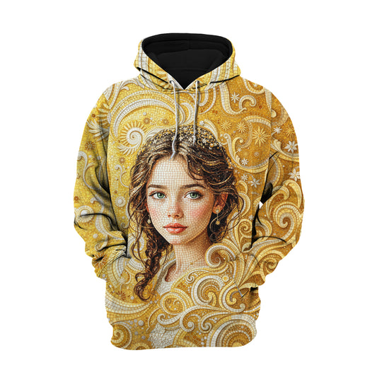 Women’s Custom Face Mosaic Art Hoodie – Personalized Portrait Hoodie from Photo, Artistic Mosaic Style Custom Hoodie Gift for Her Style 2