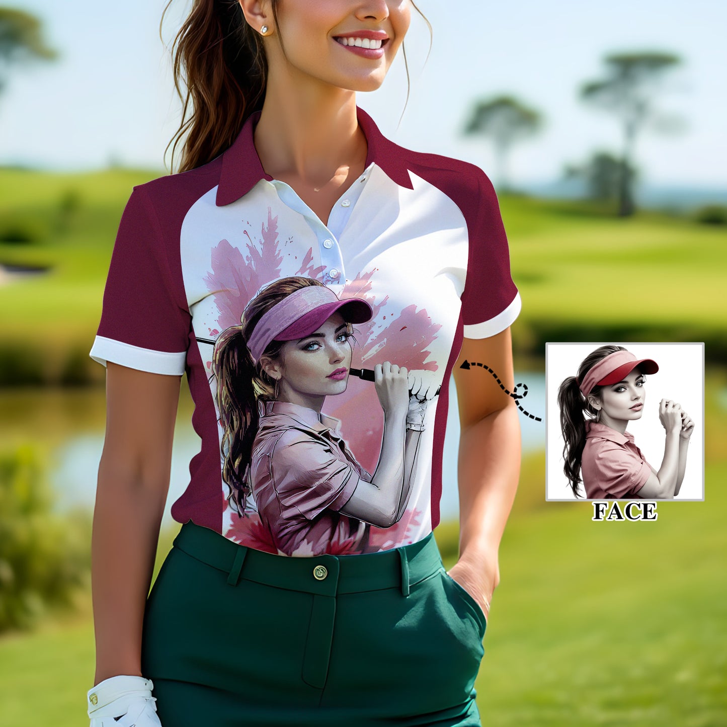 Golf & Wine Kind of Girl Women's Polo Shirt - Stylish Golf Apparel for Women Style 2