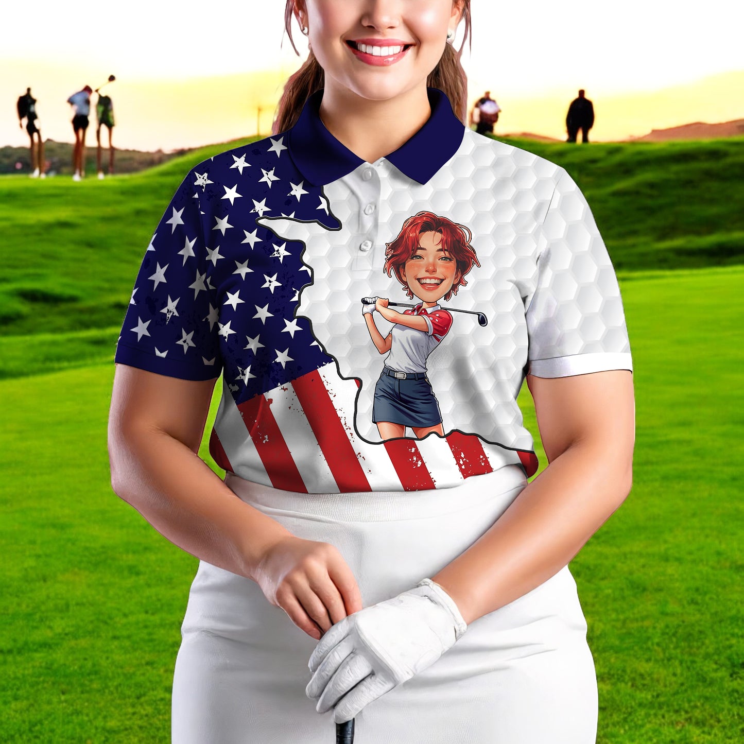 Personalized Face Polo for Women, Custom Women’s Golf Polo Shirt – The Ultimate Personalized Gift for Mother's Day & Father's Day 2025 Style 2