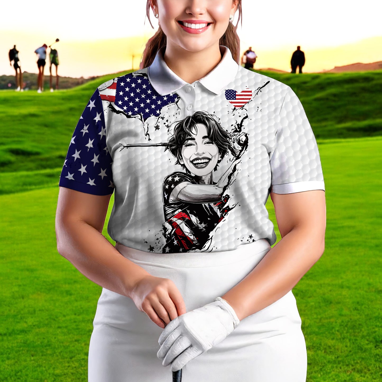 Personalized Face Polo for Women, Custom Women’s Golf Polo Shirt – The Ultimate Personalized Gift for Mother's Day & Father's Day 2025 Style 3